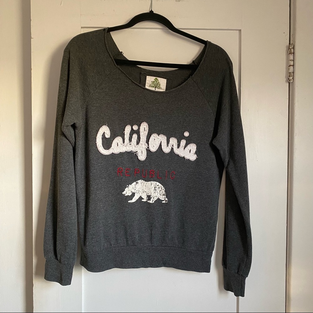 Green Sleeved Grey California Republic Sweatshirt